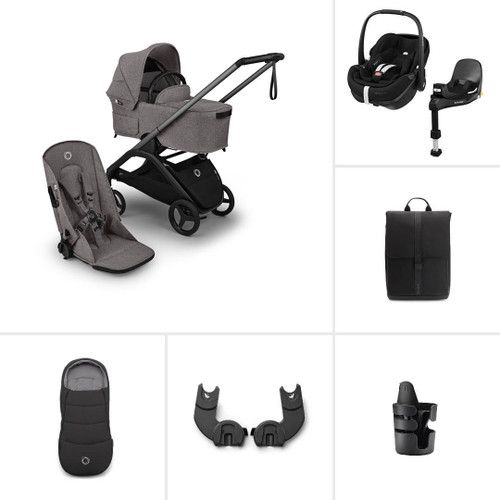 Bugaboo Dragonfly Plus Pebble 360 Pro2 Ultimate Bundle - Grey Melange
