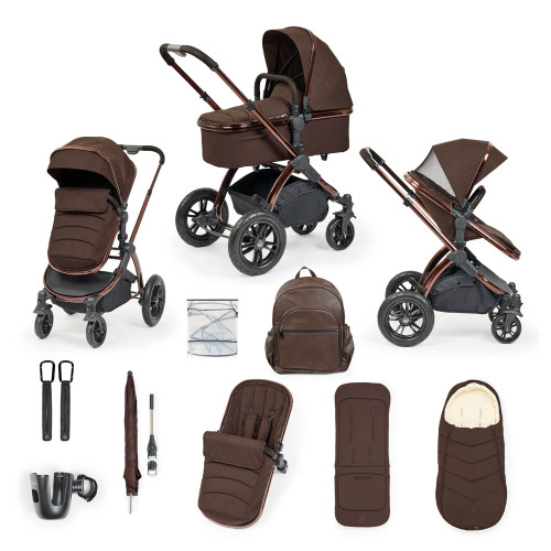 Ickle Bubba Stomp Luxe Elements 12-Piece Pram - Chestnut