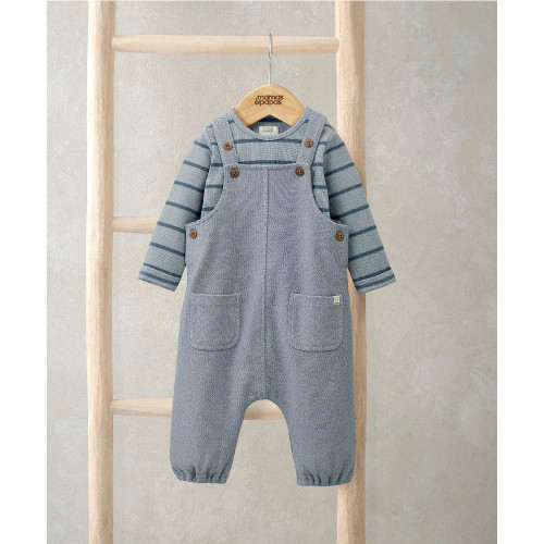 Mamas & Papas Striped Dungarees & Bodysuit Set