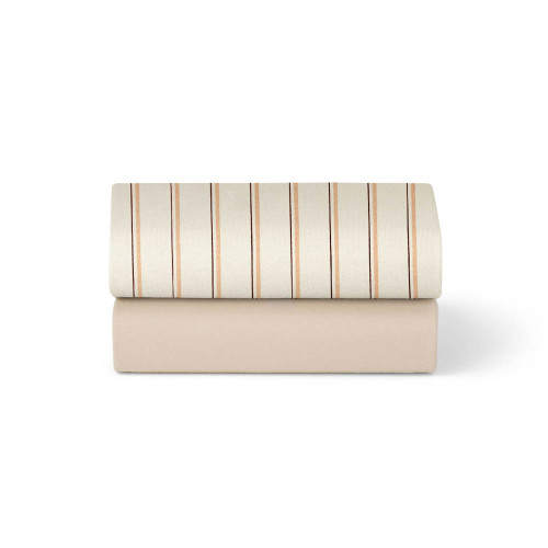 Snuz Twin Pack Crib Sheets - Blush Stripe