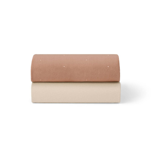 Snuz Twin Pack Crib Sheets - Blush Dot