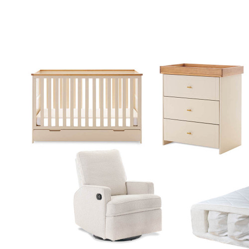 Obaby Evie 5 Piece Nursery Bundle with Chair - Cashmere