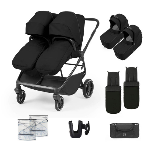 Ickle Bubba Altair Twin Stroller - Black