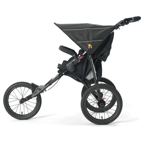yellow jogging stroller