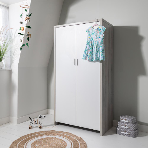 Tutti Bambini Modena Wardrobe - Grey Ash / White