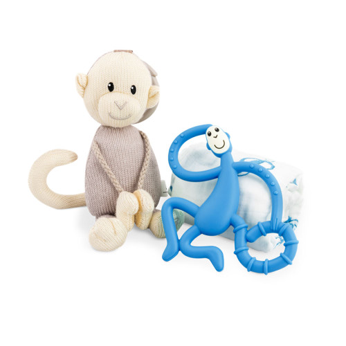 Matchstick Monkey Teething Gift Set - Blue 