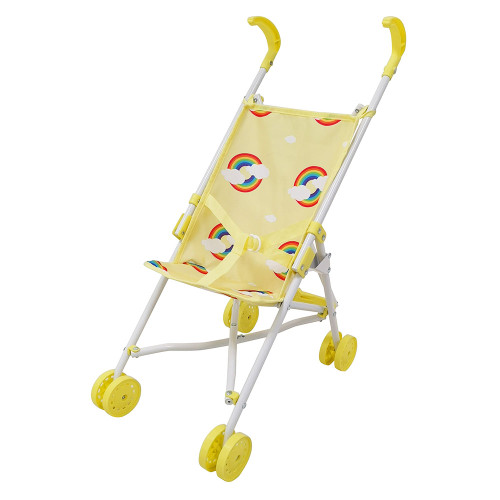 yellow dolls pram