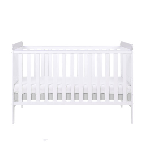 Tutti Bambini Rio Cot Bed with Cot Top Changer & Mattress White/Dove Grey