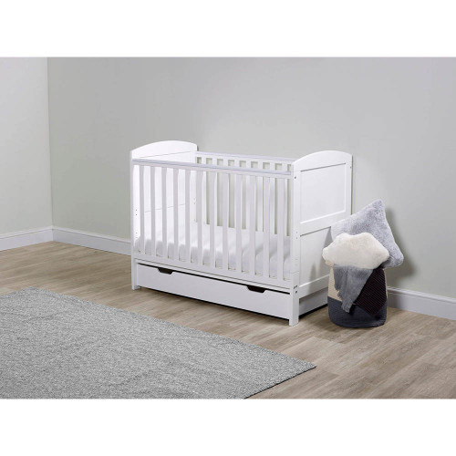 Ickle Bubba Coleby Mini Cot Bed & Under Drawer - White