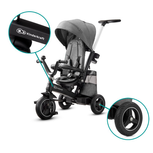 Tricycle évolutif Kinderkraft Easytwist - Siège Pivotant 360° De 9 Mois à 5 Ans