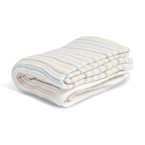 Mamas & Papas Knitted Blanket - Soft Pastel (folded)