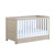 Babymore Luno Cot Bed with Drawer - Oak/White