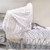 Clair de Lune Dimple Moses Basket - Grey Wicker/White