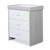 Ickle Bubba Pembrey Cot Bed, Under Drawer & Changing Unit - Ash Grey & White