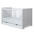 Ickle Bubba Pembrey Cot Bed, Under Drawer & Changing Unit - Ash Grey & White