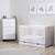 Ickle Bubba Pembrey Cot Bed, Under Drawer & Tall Chest - Ash Grey & White