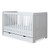 Ickle Bubba Pembrey Cot Bed, Under Drawer, Cot Top Changer and Tall Chest - Ash Grey & White