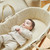 Little Green Sheep Knitted Moses Basket - Linen