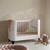 Gaia Serena Complete Sleep Cot Bed+/ Co-Sleep & Dresser Room Set - White/Walnut