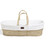 Little Green Sheep Natural Knitted Moses Basket & Mattress - White