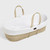 Little Green Sheep Natural Knitted Moses Basket & Mattress - White