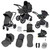 Ickle Bubba Stomp Luxe Stratus Travel System - Black/Charcoal Grey/Black