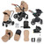 Ickle Bubba Stomp Luxe Stratus Travel System - Black/Desert/Tan