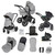 Ickle Bubba Stomp Luxe Stratus Travel System - Black/Pearl Grey/Black