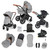 Ickle Bubba Stomp Luxe Stratus Travel System - Black/Pearl Grey/Tan