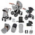 Ickle Bubba Stomp Luxe Stratus Travel System - Silver/Pearl Grey/Tan
