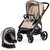 Bebecar Pack Wei Pushchair + Lie Flat Car Seat & Raincover - Soft Beige (335)