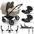 Bugaboo Donkey 5 Twin Complete + Cloud T & Base - Black/Desert Taupe