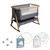Tutti Bambini CoZee® Air Bedside Crib Essential Bundle - Oak/Charcoal