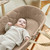 Little Green Sheep Natural Quilted Moses Basket & Mattress - Truffle Rice
