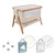 Tutti Bambini CoZee® Bedside Crib Essentials Bundle - Scandinavian Walnut/Ecru