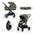 Kinderkraft YOXI 3-in-1 Pram & Car Seat Bundle - Mystic Green