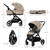 Kinderkraft YOXI 3-in-1 Pram & Car Seat Bundle - Sandy Beige