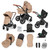 Ickle Bubba Stomp Luxe Cirrus Travel System - Black/Desert/Tan