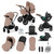 Ickle Bubba Stomp Luxe Cirrus Travel System - Black/Desert/Tan