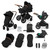 Ickle Bubba Stomp Luxe Cirrus Travel System - Black/Midnight/Tan