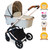 My Babiie MB500i 3-in-1 Travel System + Base - Rose Gold Stone