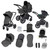 Ickle Bubba Stomp Luxe Nimbus Travel System - Black/Charcoal Grey/Black