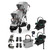 Cybex Gazelle S Silver Double Aton B2 Travel System Bundle - Stone Grey