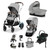 Cybex e-Gazelle S Silver Double Travel System - Stone Grey