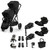 Cybex e-Gazelle S Black Double Cloud G Travel System Bundle - Moon Black