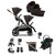 Cybex e-Gazelle S Taupe Twin Aton B2 Travel System - Chocolate Brown