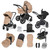 Ickle Bubba Stomp Luxe Cabriofix i-Size Travel System - Black/Desert/Black