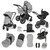 Ickle Bubba Stomp Luxe Cabriofix i-Size Travel System - Black/Pearl Grey/Black