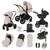 Ickle Bubba Stomp Luxe Cabriofix i-Size Travel System - Black/Stone/Tan