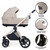 My Babiie MB450 LUXE 3-in-1 Travel System + Rotating Car Seat & Base - Feather